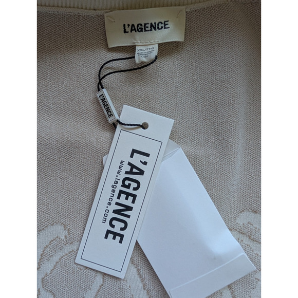 NWT L'AGENCE Kota Jacquard Cropped Cardigan Size XXL Ivory #3C511 - Picture 8 of 14